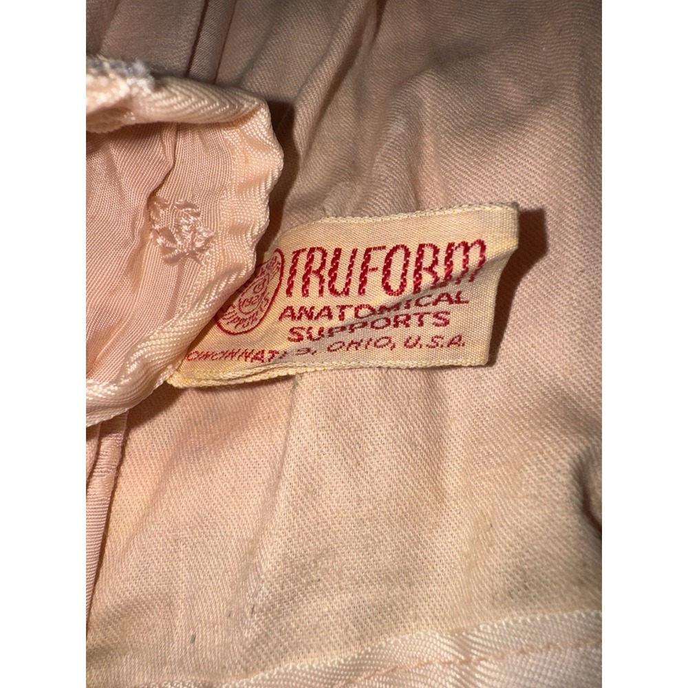 Vintage Truform Anatomical Supports Pink Lace-Up Corset Waist Cincher 38 - Picture 5 of 9